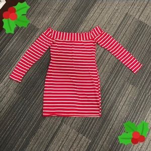 LAST CHANCE Striped red off the shoulder shirt